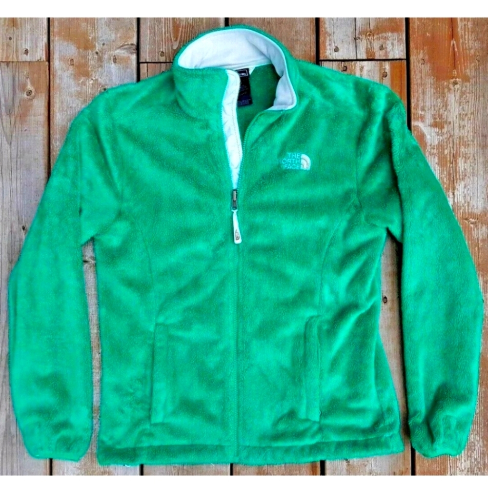 THE NORTH FACE Osito 1 Fleece Full Zip Jacket OSCAR GREEN Women Sz Small